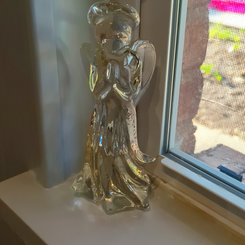 Vintage Murano Style Hand Blown Art Glass Angel Figurine